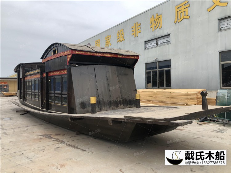 山东德州16米等比红船 1：1南湖红船定制--戴氏木船